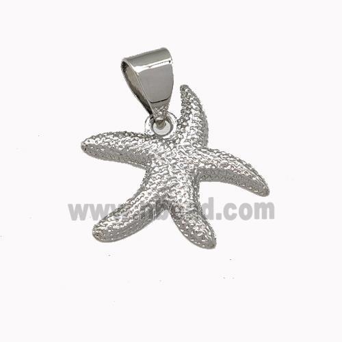 Copper Starfish Charms Pendant Platinum Plated