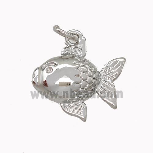 Copper Fish Pendant Platinum Plated