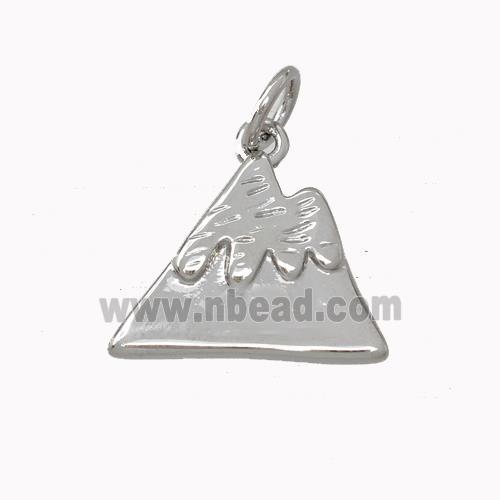 Mountain Charms Copper Pendant Platinum Plated