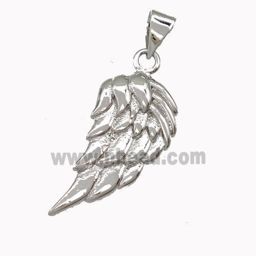 Copper Angel Wings Pendant Platinum Plated