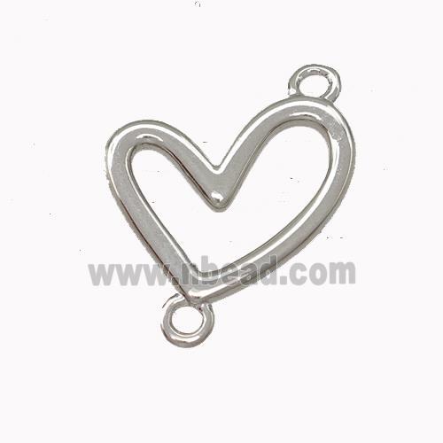 Copper Heart Connector Platinum Plated