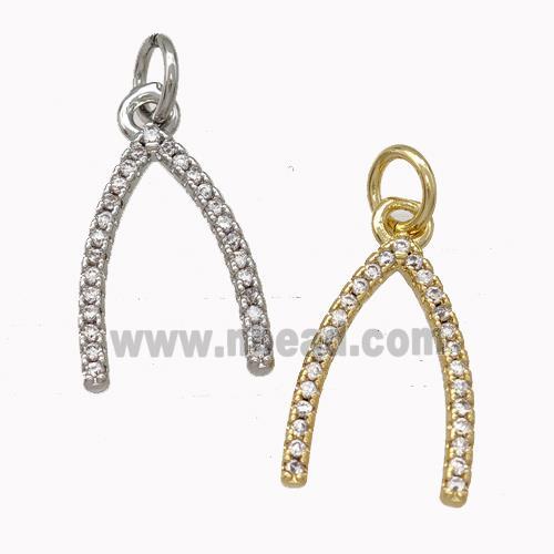 Copper Horseshoe Pendant Pave Zirconia Mixed