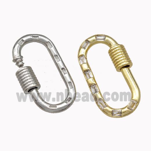 Copper Carabiner Clasp Micro Pave Zirconia Mixed