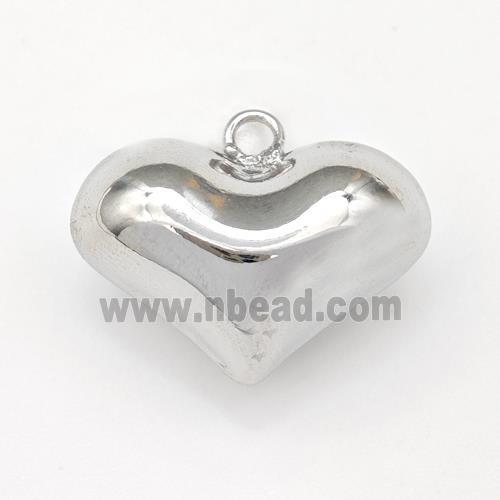 Copper Heart Pendant Hollow Platinum Plated