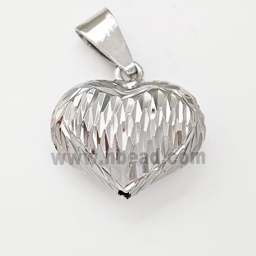 Copper Heart Pendant Hollow Platinum Plated