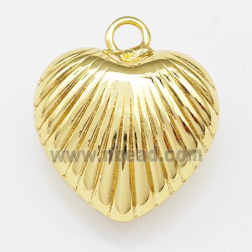 Copper Heart Pendant Hollow Gold Plated