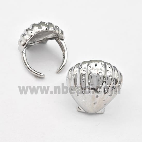 Copper Scallop Shell Rings Platinum Plated