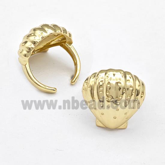 Copper Scallop Shell Rings Gold Plated