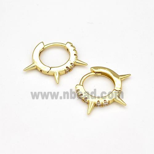 Copper Spike Hoop Earrings Pave Zirconia Piercing Septum Gold Plated