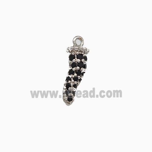 Copper Chili Pendant Micro Pave Zirconia Platinum Plated