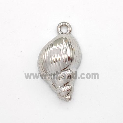 Conch Shell Charms Copper Pendant Platinum Plated