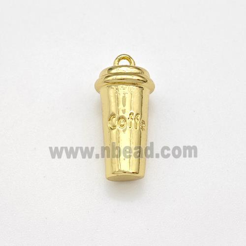 Coffee Cup Charms Copper Pendant Gold Plated