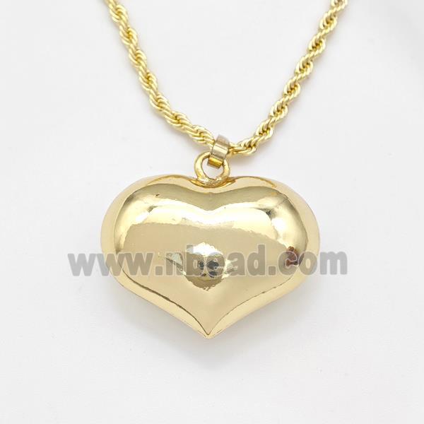 Copper Heart Necklace Gold Plated