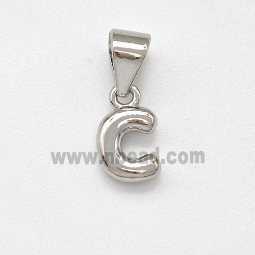 Copper Letter-C Pendant Platinum Plated