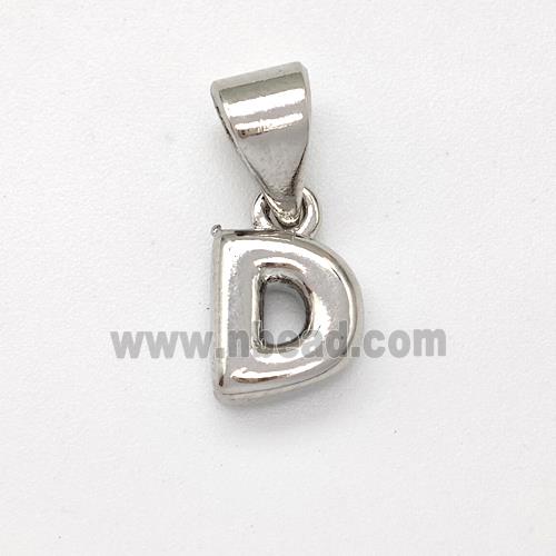 Copper Letter-D Pendant Platinum Plated