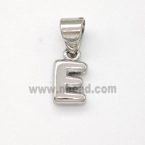 Copper Letter-E Pendant Platinum Plated