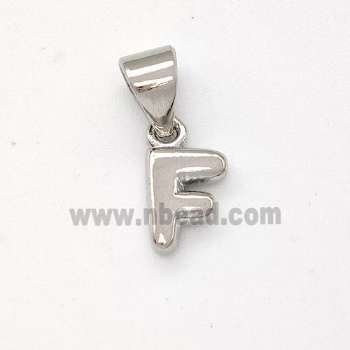 Copper Letter-F Pendant Platinum Plated