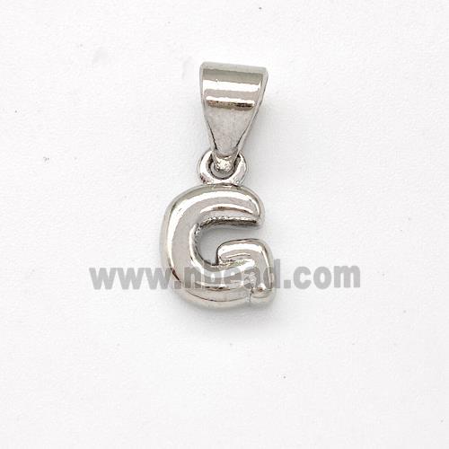 Copper Letter-G Pendant Platinum Plated