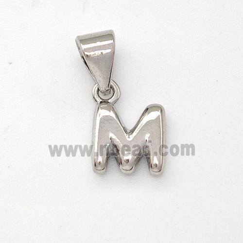 Copper Letter-M Pendant Platinum Plated