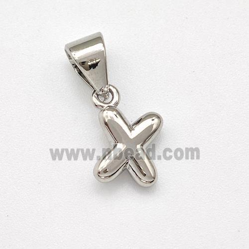 Copper Letter-X Pendant Platinum Plated