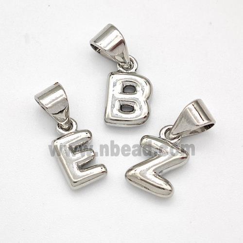 Copper Letter Pendant Mix Alphabet Platinum Plated