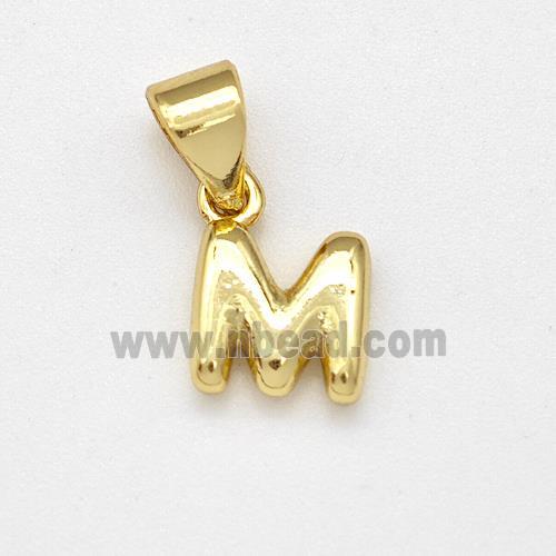 Copper Letter-M Pendant Gold Plated