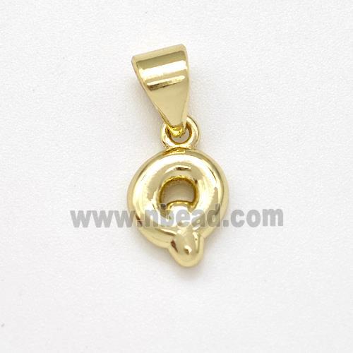 Copper Letter-Q Pendant Gold Plated