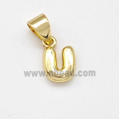 Copper Letter-U Pendant Gold Plated