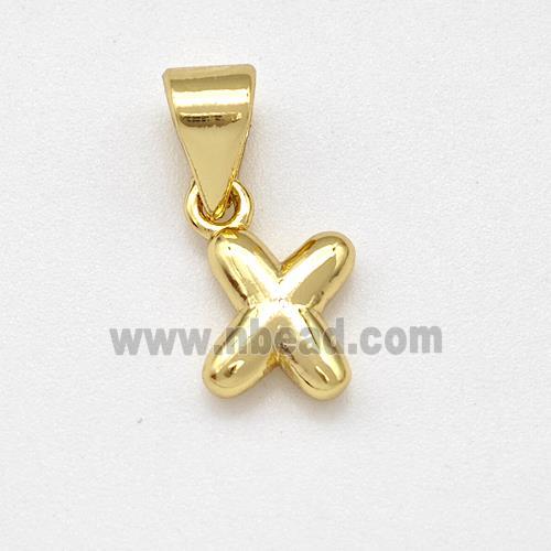 Copper Letter-X Pendant Gold Plated