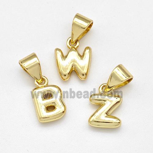 Copper Alphabet Pendant Mixed Letters Gold Plated