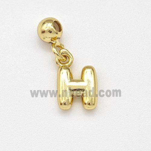 Copper Letter-H Pendant Gold Plated