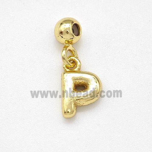 Copper Letter-P Pendant Gold Plated