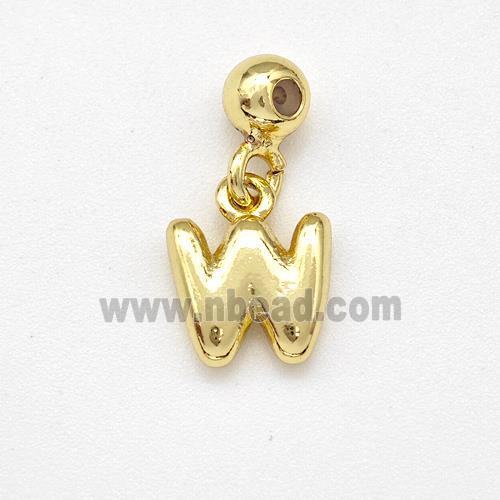 Copper Letter-W Pendant Gold Plated