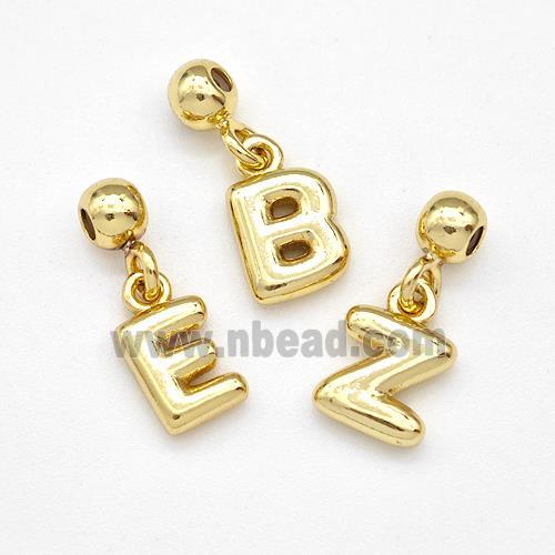 Copper Alphabet Pendant Mixed Letters Gold Plated