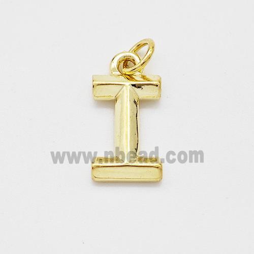 Copper Letter-I Pendant Gold Plated