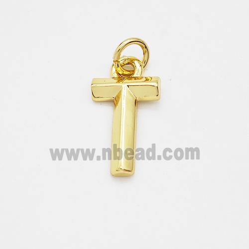 Copper Letter-T Pendant Gold Plated