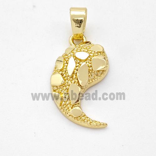 Copper Teardrop Pendant Nugget Gold Plated