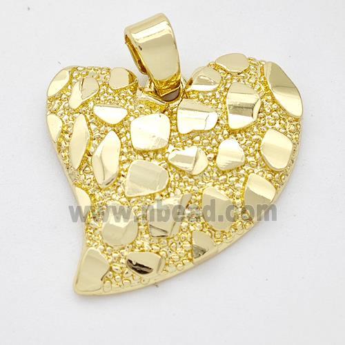 Copper Heart Pendant Nugget Gold Plated