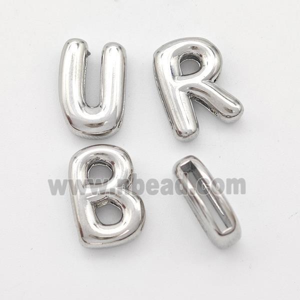 Copper Alphabet Beads Mix Letters Platinum Plated