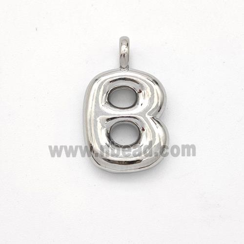 Copper Letter-B Pendant Platinum Plated