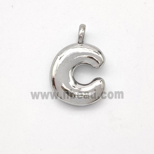 Copper Letter-C Pendant Platinum Plated