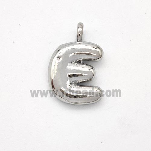 Copper Letter-E Pendant Platinum Plated