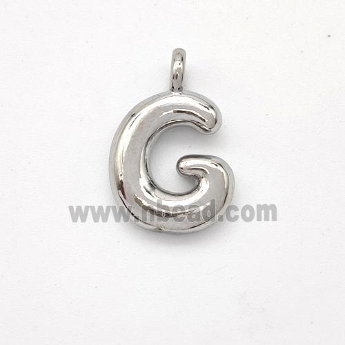 Copper Letter-G Pendant Platinum Plated