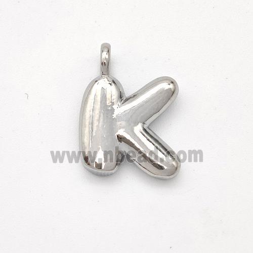 Copper Letter-K Pendant Platinum Plated