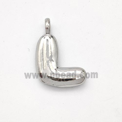 Copper Letter-L Pendant Platinum Plated