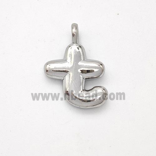 Copper Letter-T Pendant Platinum Plated