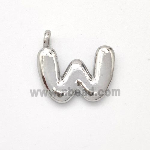 Copper Letter-W Pendant Platinum Plated