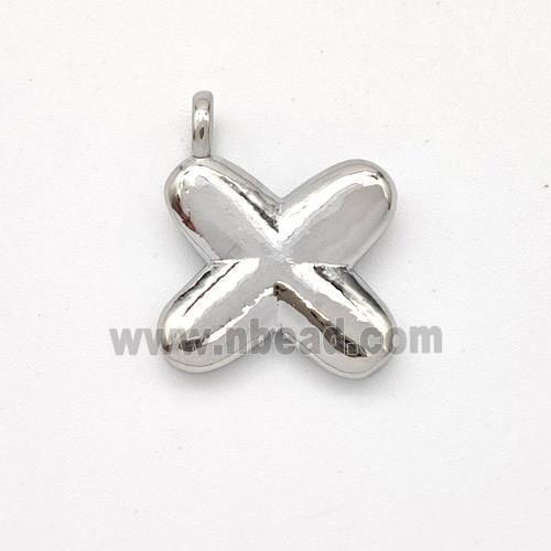 Copper Letter-X Pendant Platinum Plated