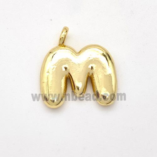 Copper Letter-M Pendant Gold Plated