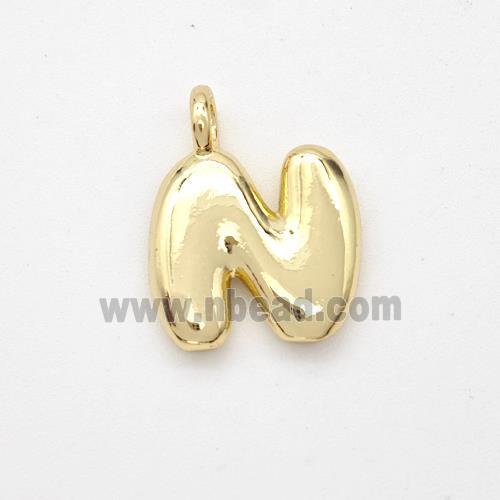 Copper Letter-N Pendant Gold Plated